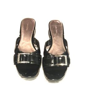 Black Patent Leather Sandals